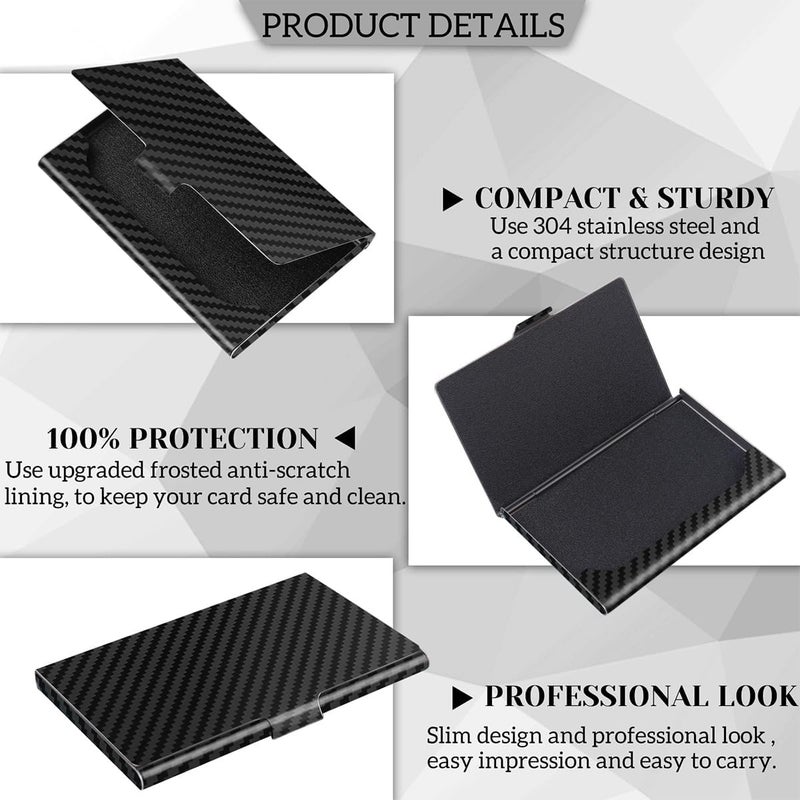 DMFLY Slim Minimalist Business Card Holder for Men & Women, Premium Metal Business Card Case, Pocket Name Card Holder, Buckle Style Shut, Classy Black - Image 3